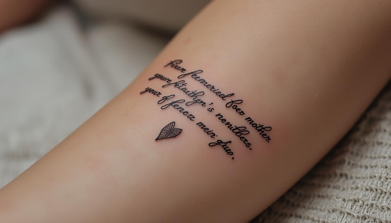 découvrez des idées et inspirations de phrases tatouage pour rendre hommage à une maman décédée, exprimant amour et souvenirs avec sensibilité et émotion.
