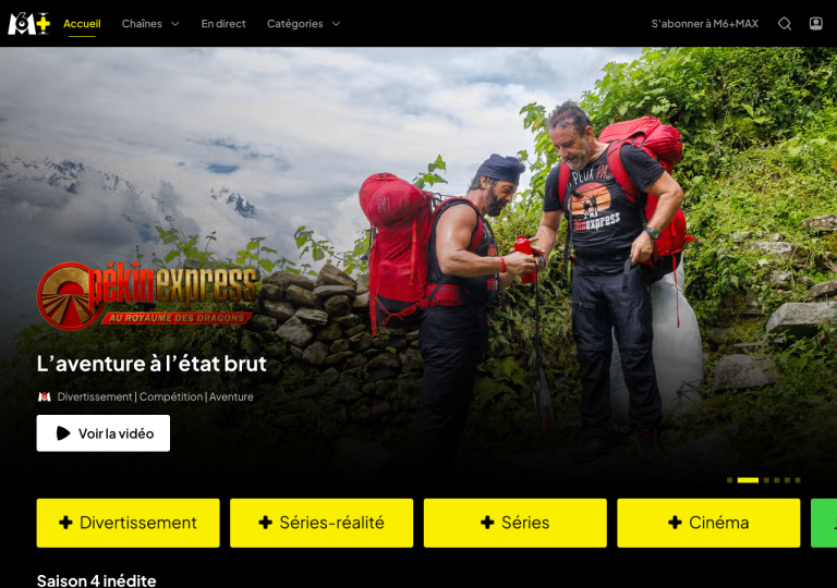 Capture d'écran du site m6.fr